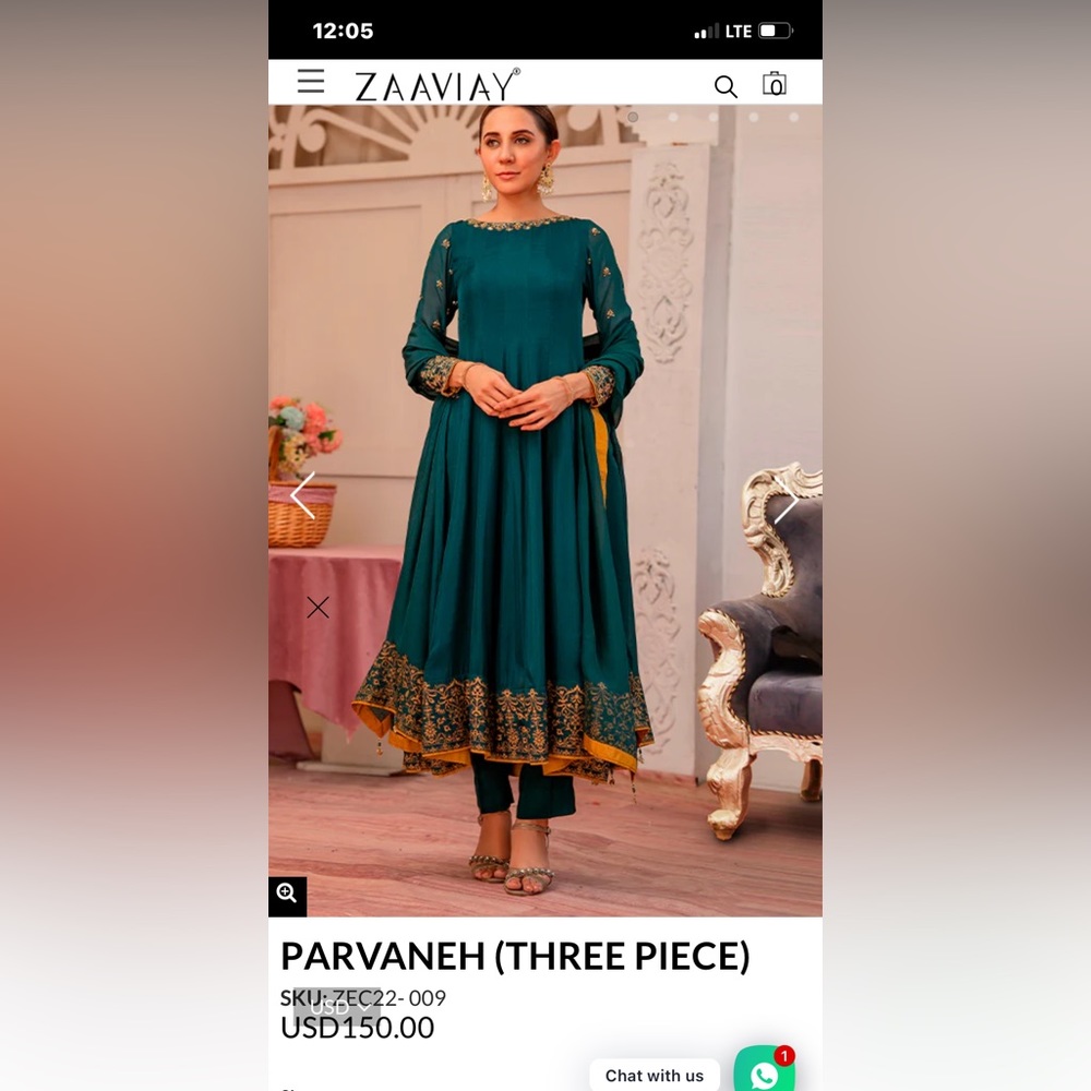 Womens Indian Pakistani Anarkali Suit(3 piece)Green from Zavier size L,Brand new